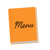 Menu booklet resting on the table